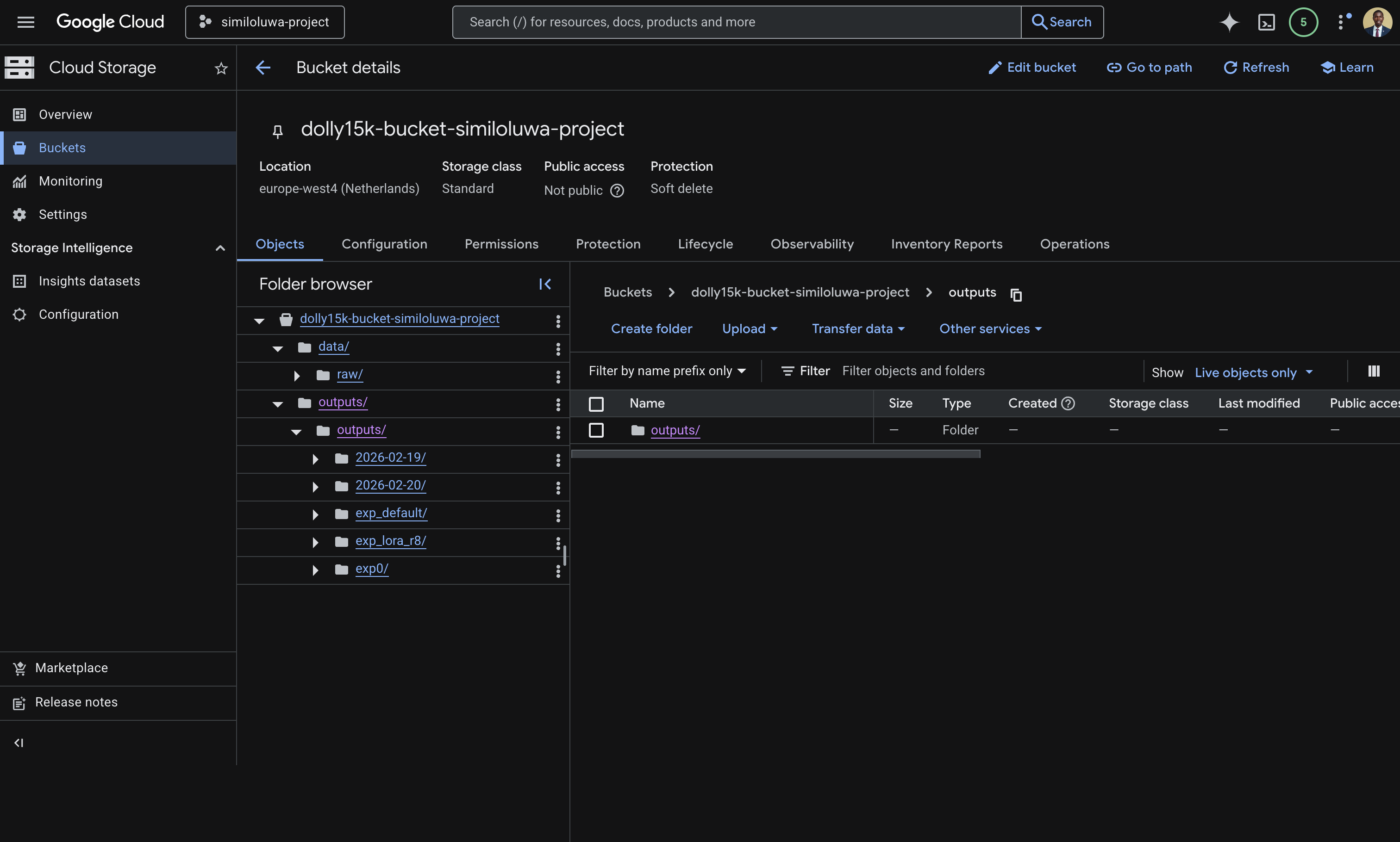 GCS Bucket on GCP Console