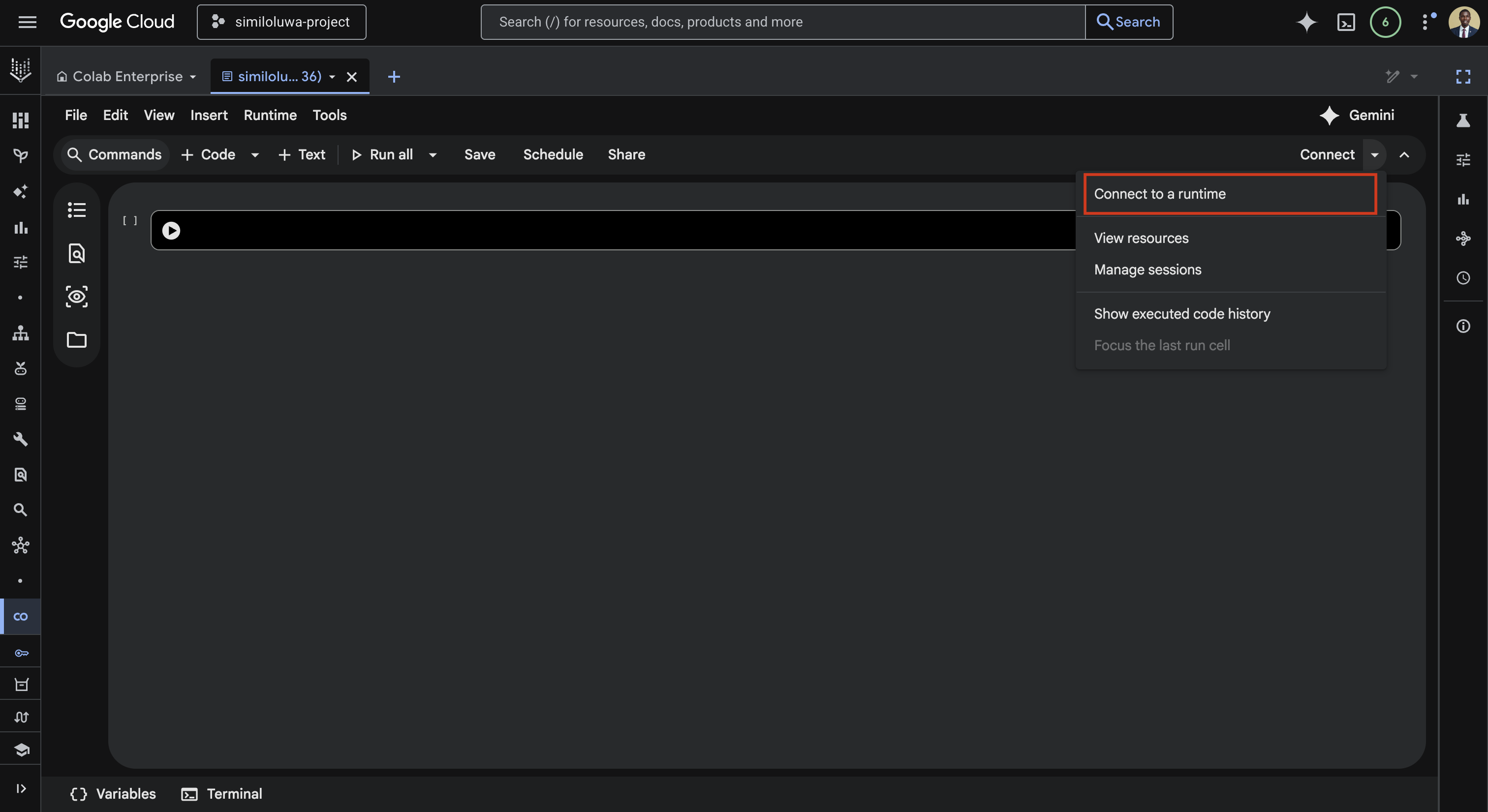 Connect to a runtime dropdown