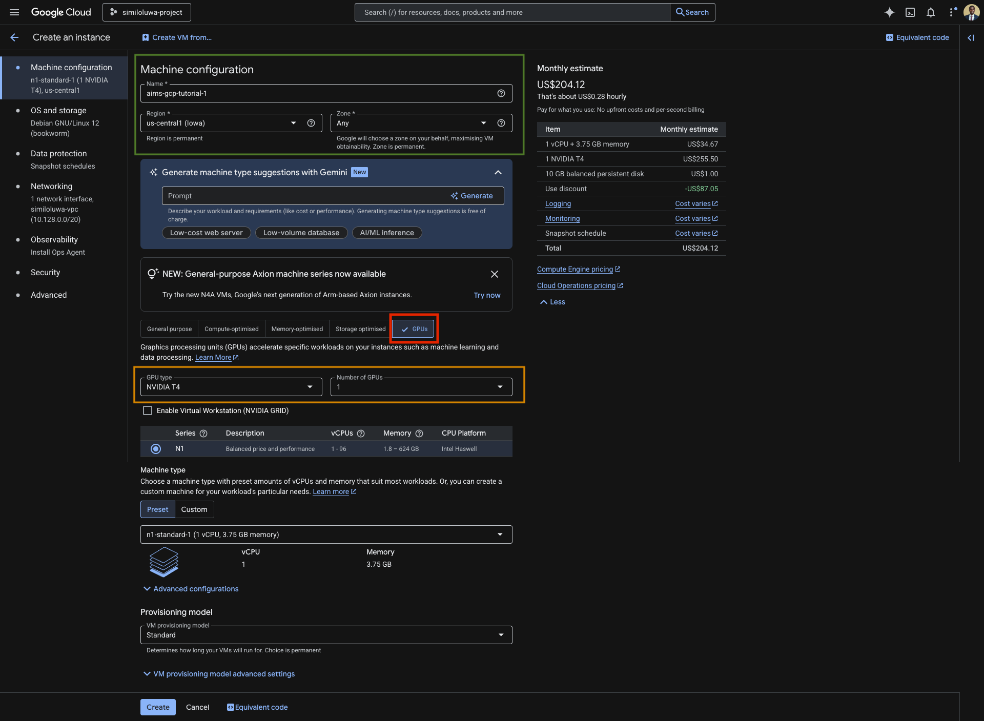 Machine configuration
