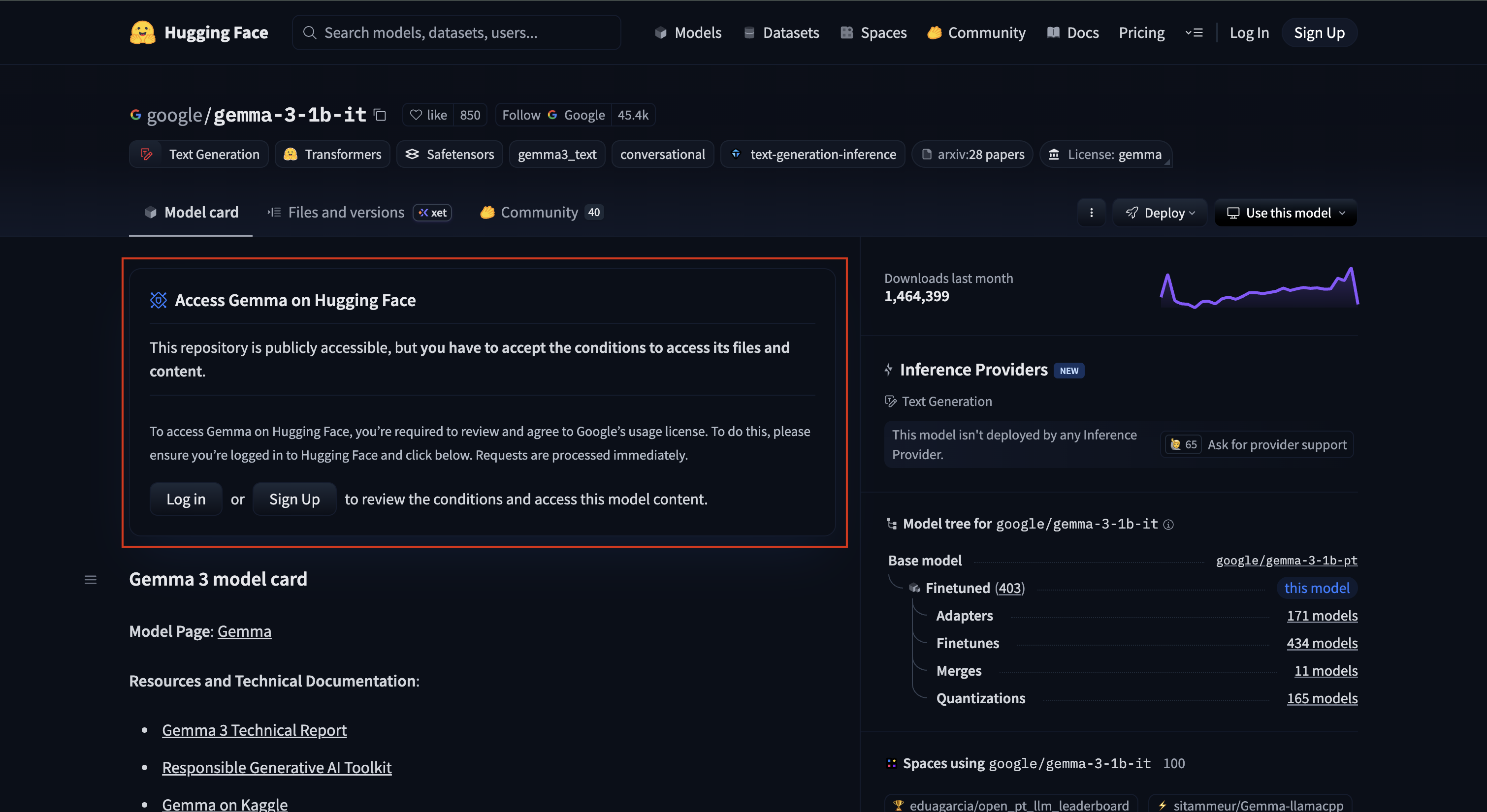 Accept Gemma 3 1B License Agreement on HuggingFace