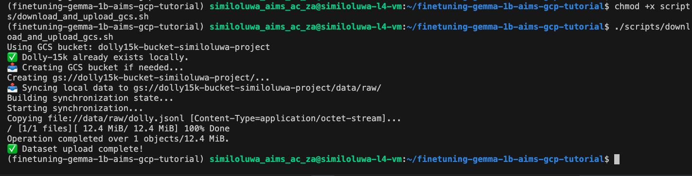 Upload Dataset to GCS Instruction