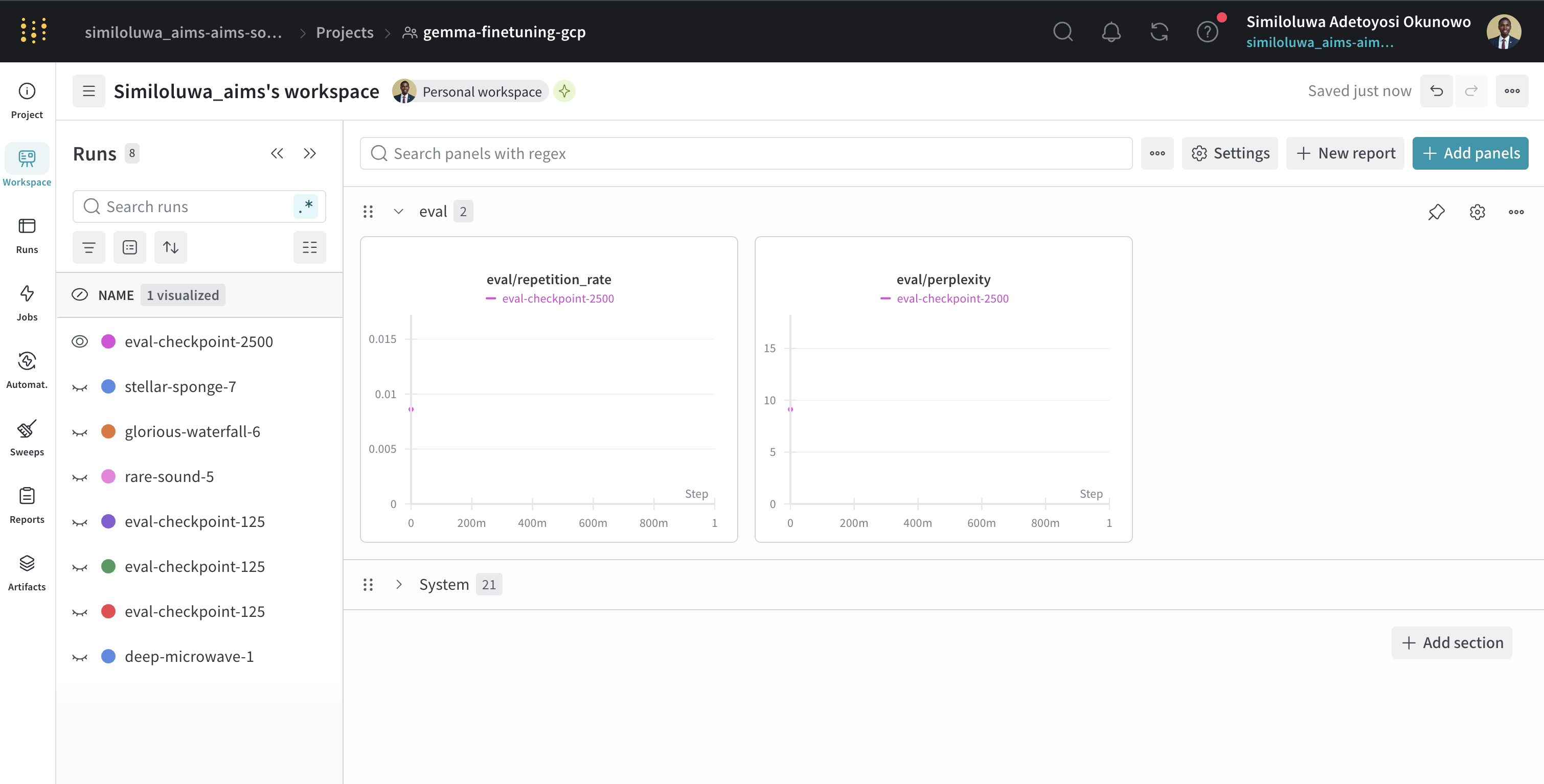 Monitor Evaluation Results on WandB Dashboard