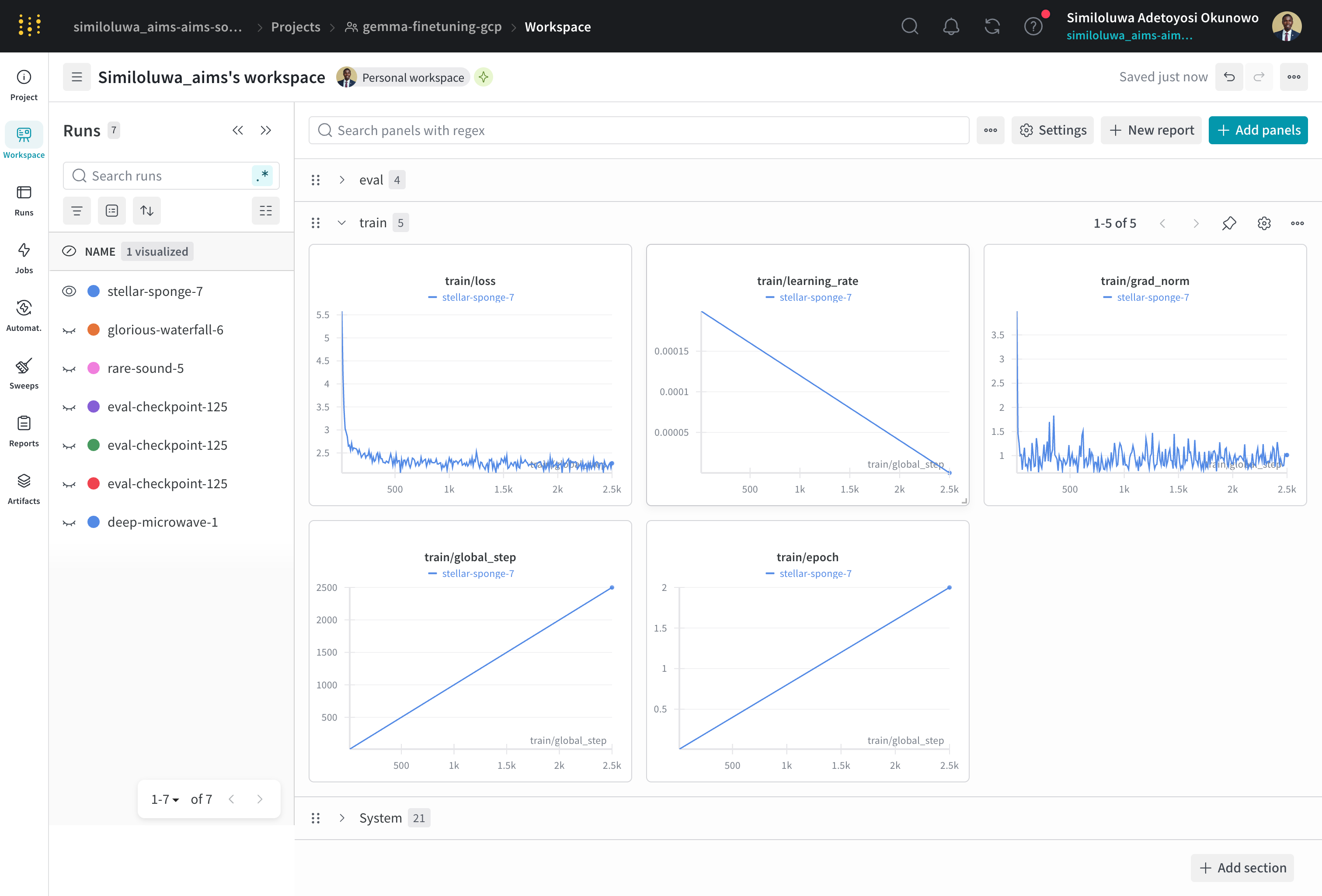 Monitor Training Progress on WandB Dashboard